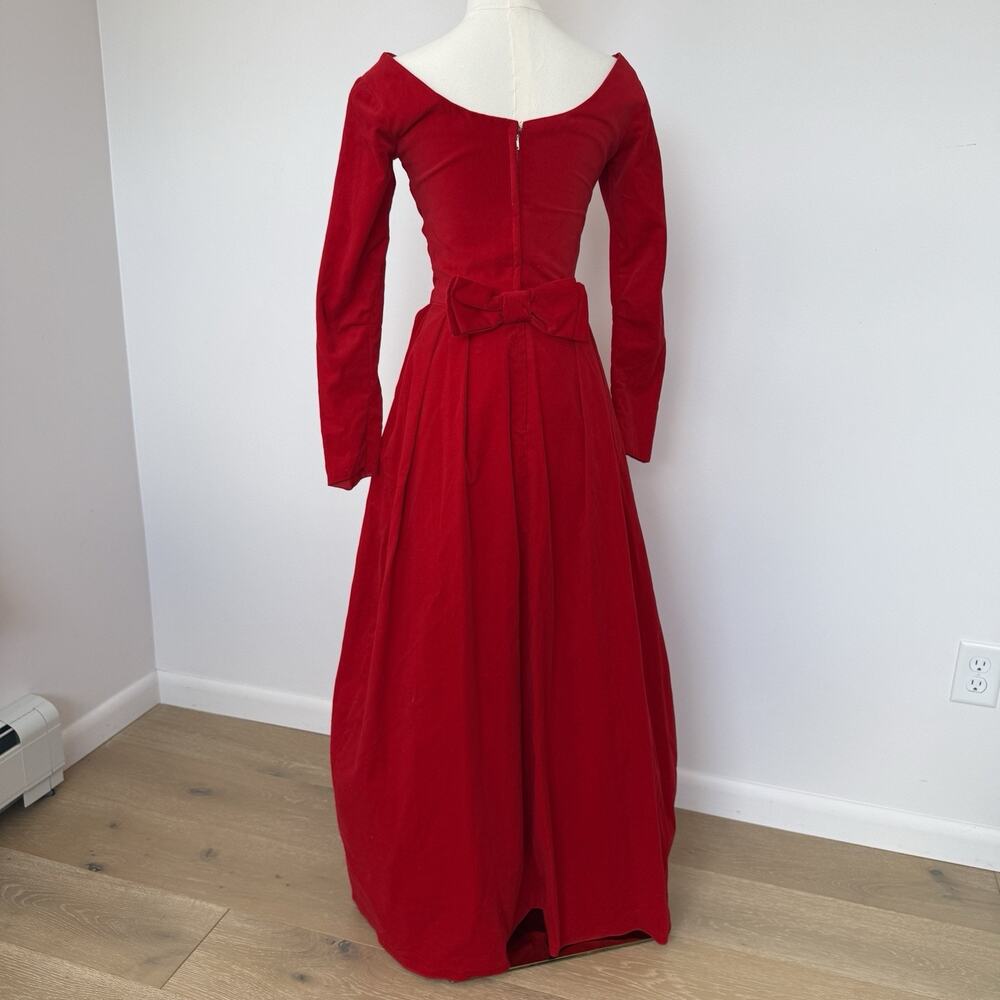 Classic Red Long Sleeve Maxi Dress - Picture 2 of 11